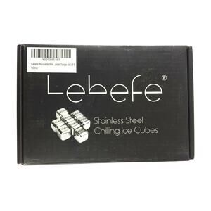 Lebefe Stainless Steel Reusable Ice Cubes with Ice Tongs – Perfect for Whiskey v